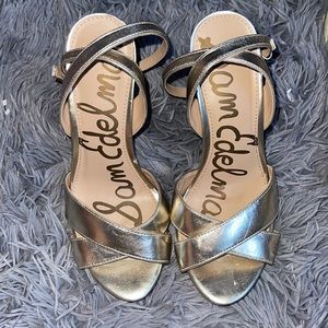 Sam Edelman Eliza Gold Metallic Heels